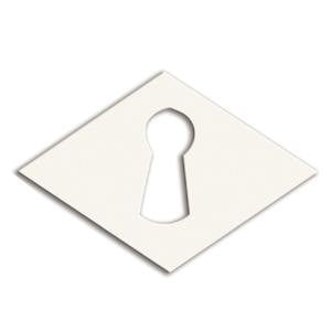 033 white bone horizontal diamond escutcheon - ABC Ironmongery