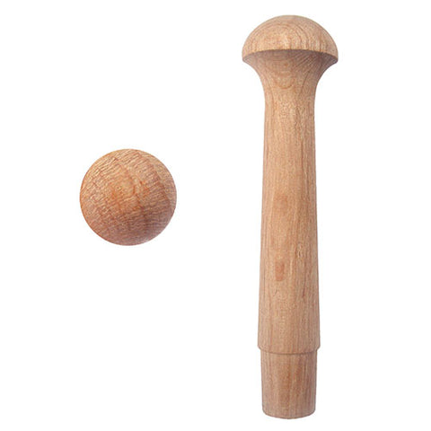 Oak shaker peg shown from side and above - ABC Ironmongery