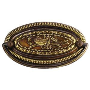 Oval plate handle 4¼" x 2¼" in antique brass - ABC Ironmongery