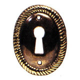 008v rope edge vertical escutcheon in antique brass - ABC Ironmongery