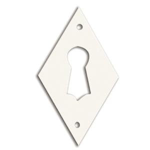 031 white bone vertical diamond escutcheon - ABC Ironmongery