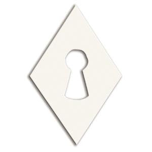 032 white bone vertical diamond escutcheon - ABC Ironmongery
