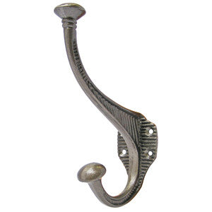 Striped hat and coat hook 6" in cast iron - ABC Ironmongery