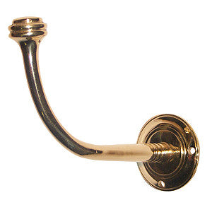 Regency style medium single hook 3" in antique brass - ABC Ironmongery