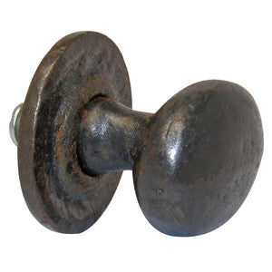 Oval cast iron knob 1½" x 1" - ABC Ironmongery