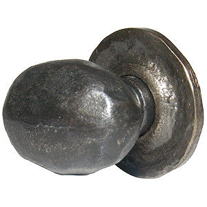 Hand-beaten oval knob with black wax 1½" x 1" - ABC Ironmongery