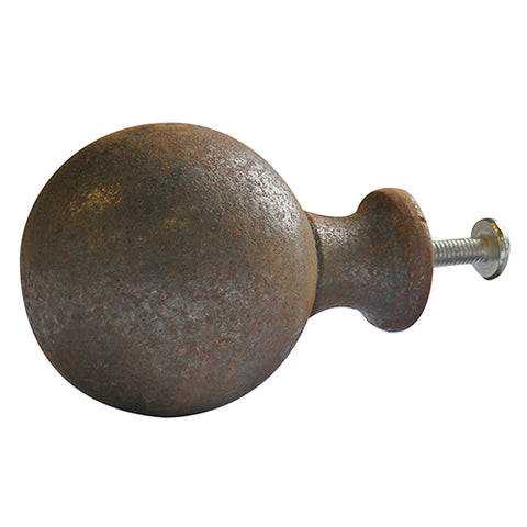 Cannonball knob in self colour rustic cast iron - ABC Ironmongery