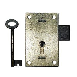 Straight cupboard lock in steel - ABC Ironmongery