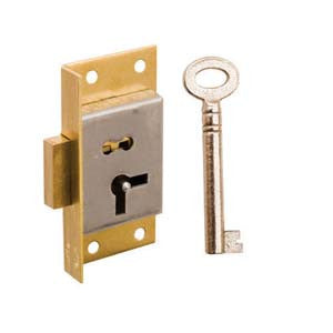 Cut cupboard lock in brass - ABC Ironmongery