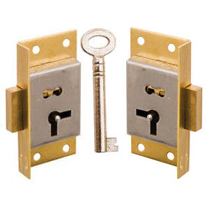 Cut cupboard lock in brass - ABC Ironmongery