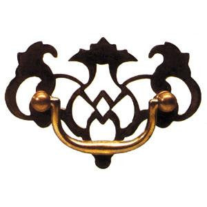 Filligree plate handle in antique brass - ABC Ironmongery