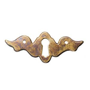 Horizontal escutcheon 2½" x 1" in antique brass - ABC Ironmongery