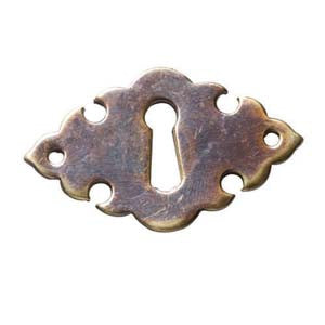 Horizontal escutcheon 1⅞" x 1⅛" in antique brass - ABC Ironmongery