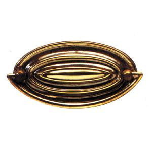 Oval plate handle in antique brass - ABC Ironmongery