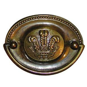 Oval plate handle 3" x 2⅜" in antique brass - ABC Ironmongery