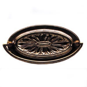 Oval plate handle 4½" x 2½" in antique brass - ABC Ironmongery