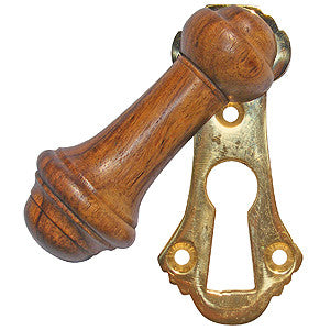 Natural hardwood covered escutcheon 2½" x 1⅛" - ABC Ironmongery