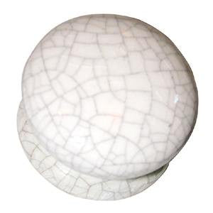 White porcelain knob with crackle glaze - ABC Ironmongery