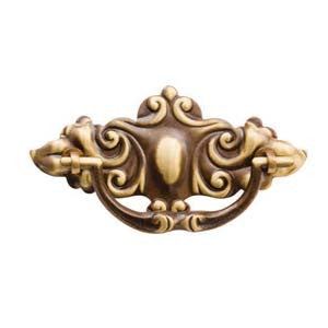Victorian plate handle in antique brass - ABC Ironmongery
