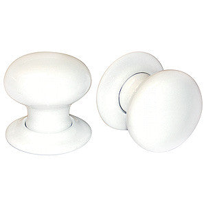 Porcelain mortice door knob set 2⅜" diameter - ABC Ironmongery