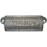 Drawer pull in cast iron with letttering which reads Anglo-Canadian Type Co Ltd Toronto