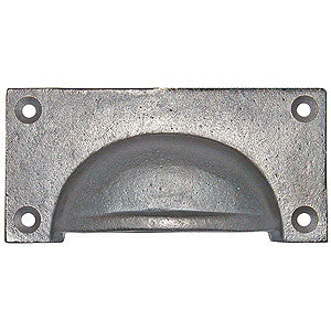 Square drawer pull 4" x 2" in rustic cast iron - ABC Ironmongery