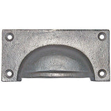 Square drawer pull 4" x 2" in rustic cast iron - ABC Ironmongery