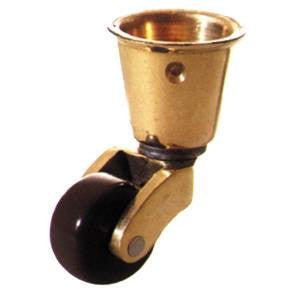 Cup castor with brown ceramic wheel - ABC Ironmongery