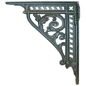 Heavy cast iron bracket 10" x 12" with leaf design - ABC Ironmongery