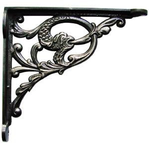 Cast iron shelf bracket 10" x 9½" in serpent design - ABC Ironmongery