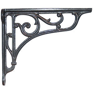 Cast iron bracket 8" x 7" with scroll design - ABC Ironmongery