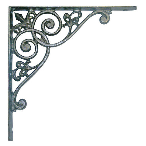 Cast iron bracket 8¾" x 8¾" with swirl design