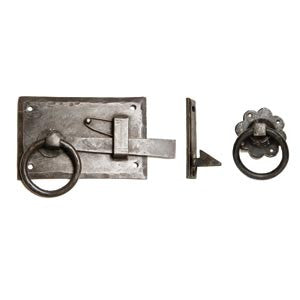 Hand forged Cottage latch 6" x 4" in black waxed finish - ABC Ironmongery