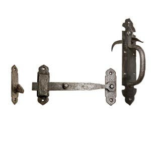 Hand forged Norfolk latch set 10" in black waxed finish - ABC Ironmongery