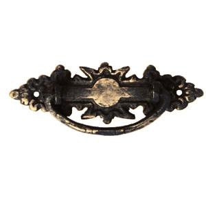 Continental style handle 4¼" x 1½" in antique brass - ABC Ironmongery