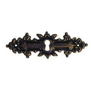 Continental style horizontal escutcheon 4¼" x 1½" in antique brass - ABC Ironmongery